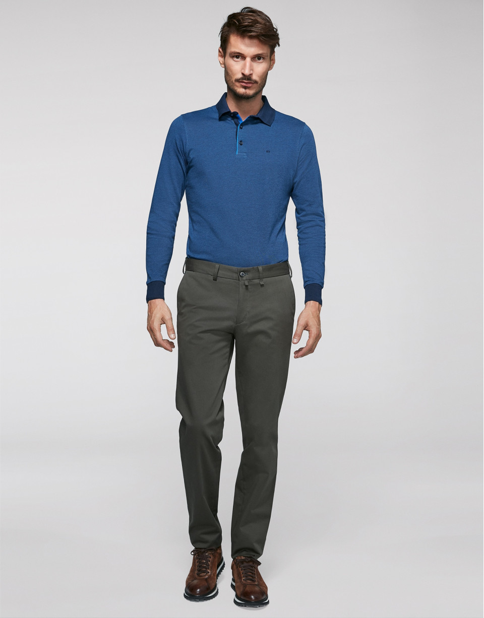 Khaki cotton chino pants