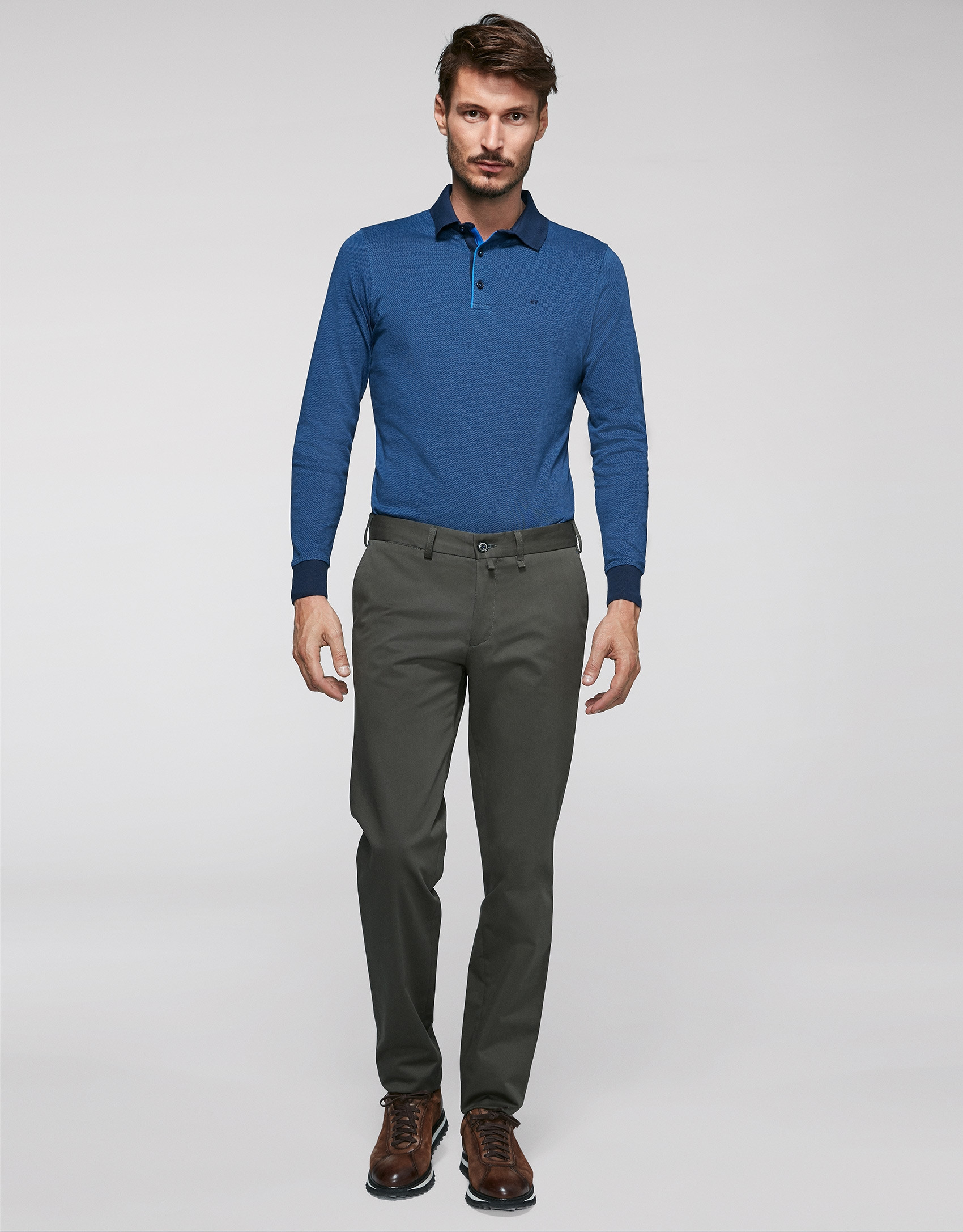 Khaki cotton chino pants