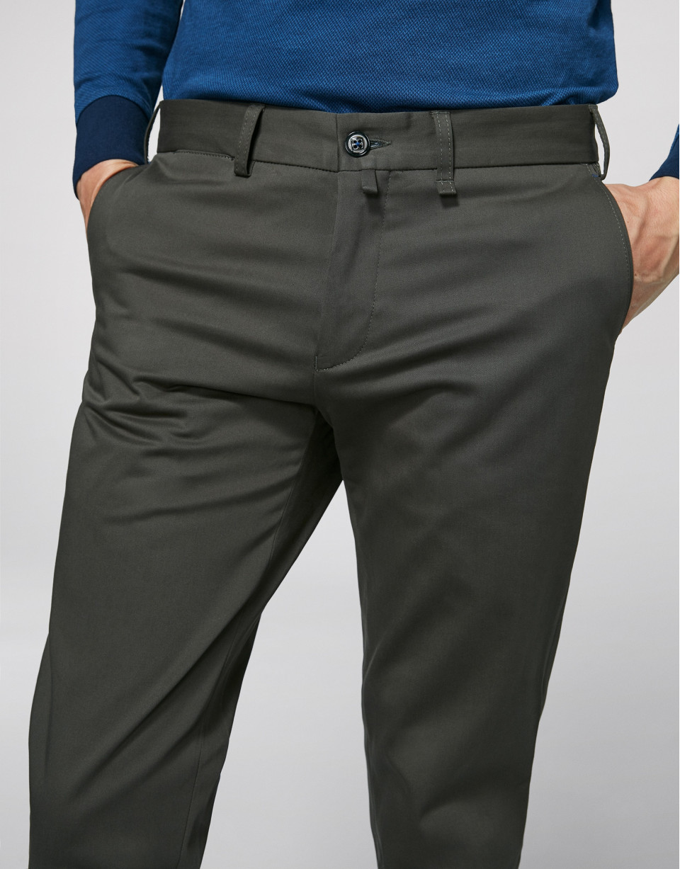 Khaki cotton chino pants