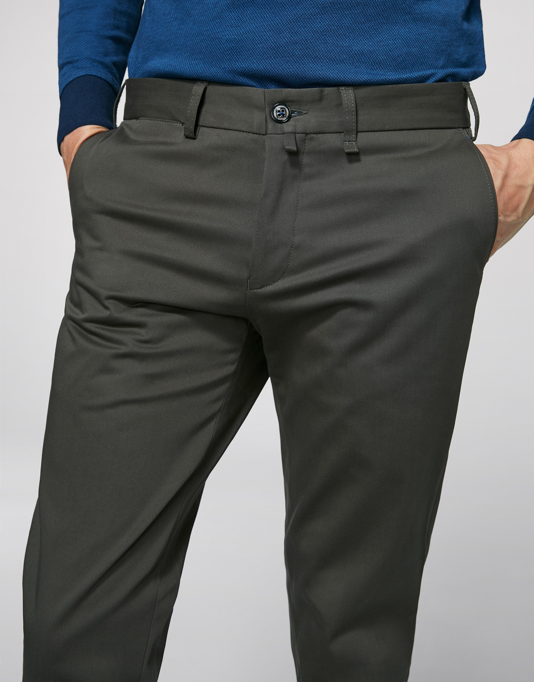 Khaki cotton chino pants