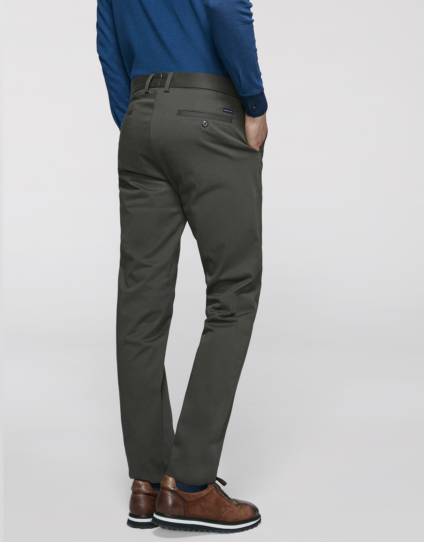 Khaki cotton chino pants