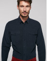 Blue corduroy, jean-cut shirt