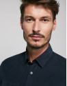 Blue corduroy, jean-cut shirt