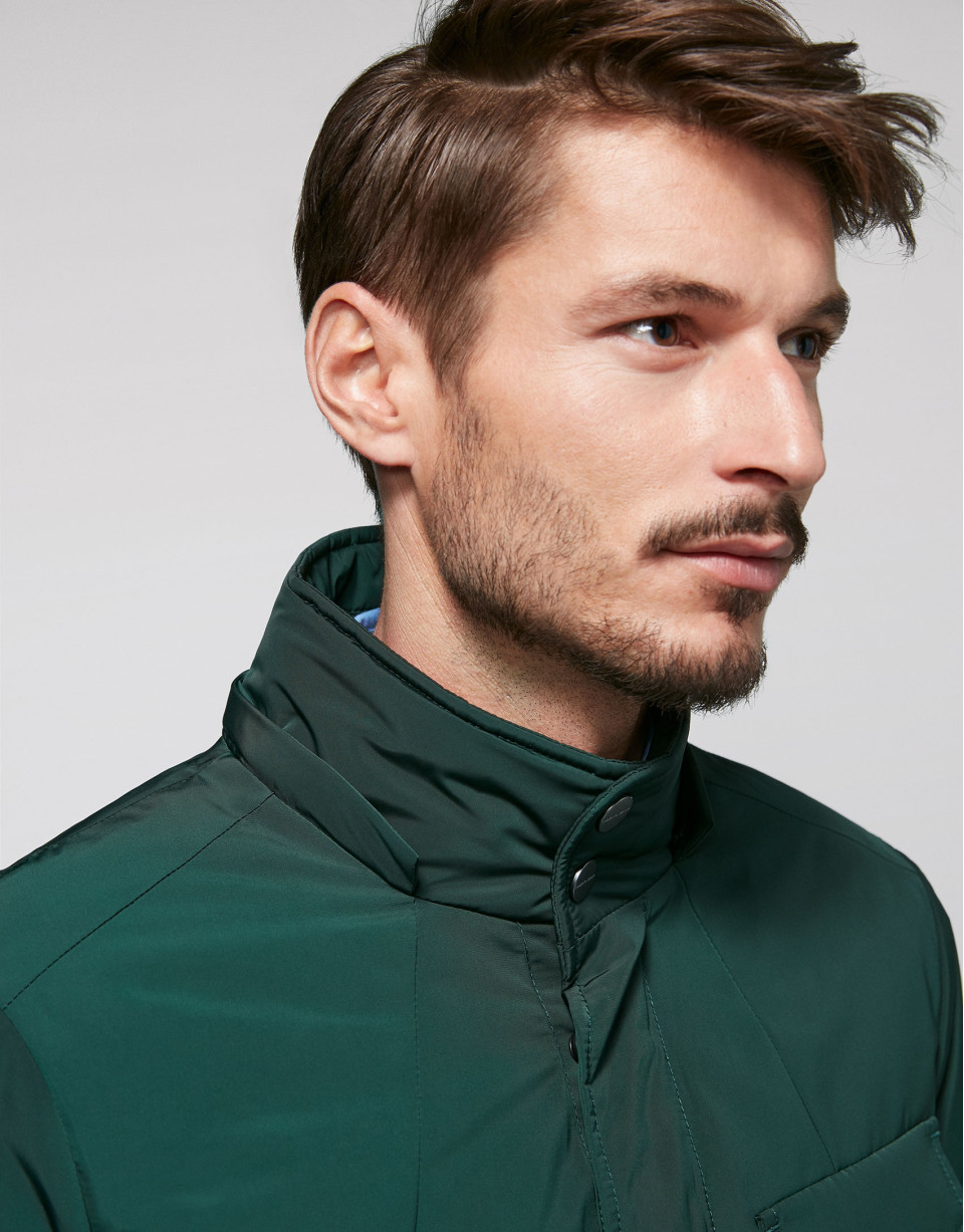 Khaki tech fabric parka