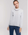 Jersey cuello vuelto flojo gris plata