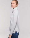 Jersey cuello vuelto flojo gris plata