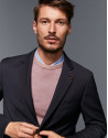 Navy blue sport jacket with patch pocket