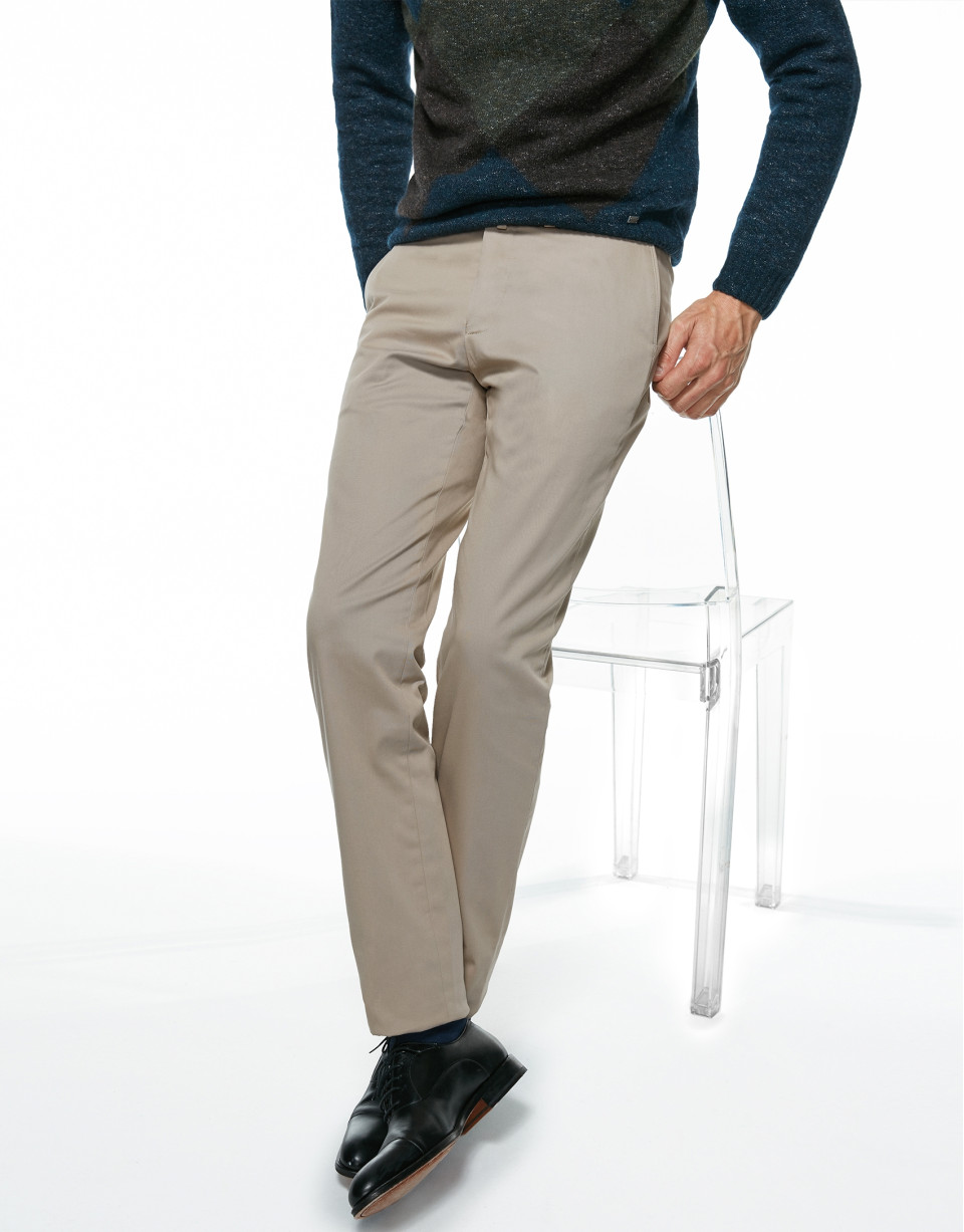 Beige cotton chino pants