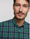 Camisa sport cuadros verde, marino y blanco