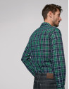 Camisa sport cuadros verde, marino y blanco
