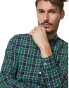 Camisa sport cuadros verde, marino y blanco