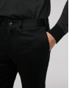 Black cotton chino pants
