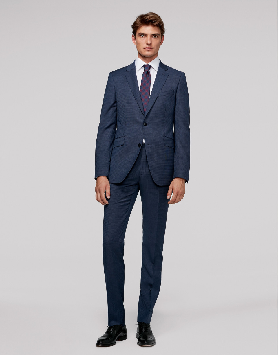 Blue regular half canvas suit