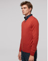 Red wool sweater with V neck