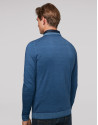 Jersey cuello caja lana tintada azul
