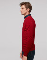Red dyed sweater with square collar