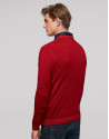 Red dyed sweater with square collar