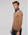 Jersey cuello pico cámel
