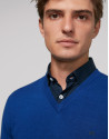Jersey cuello pico azul