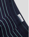 Navy blue and green striped boxer shorts 