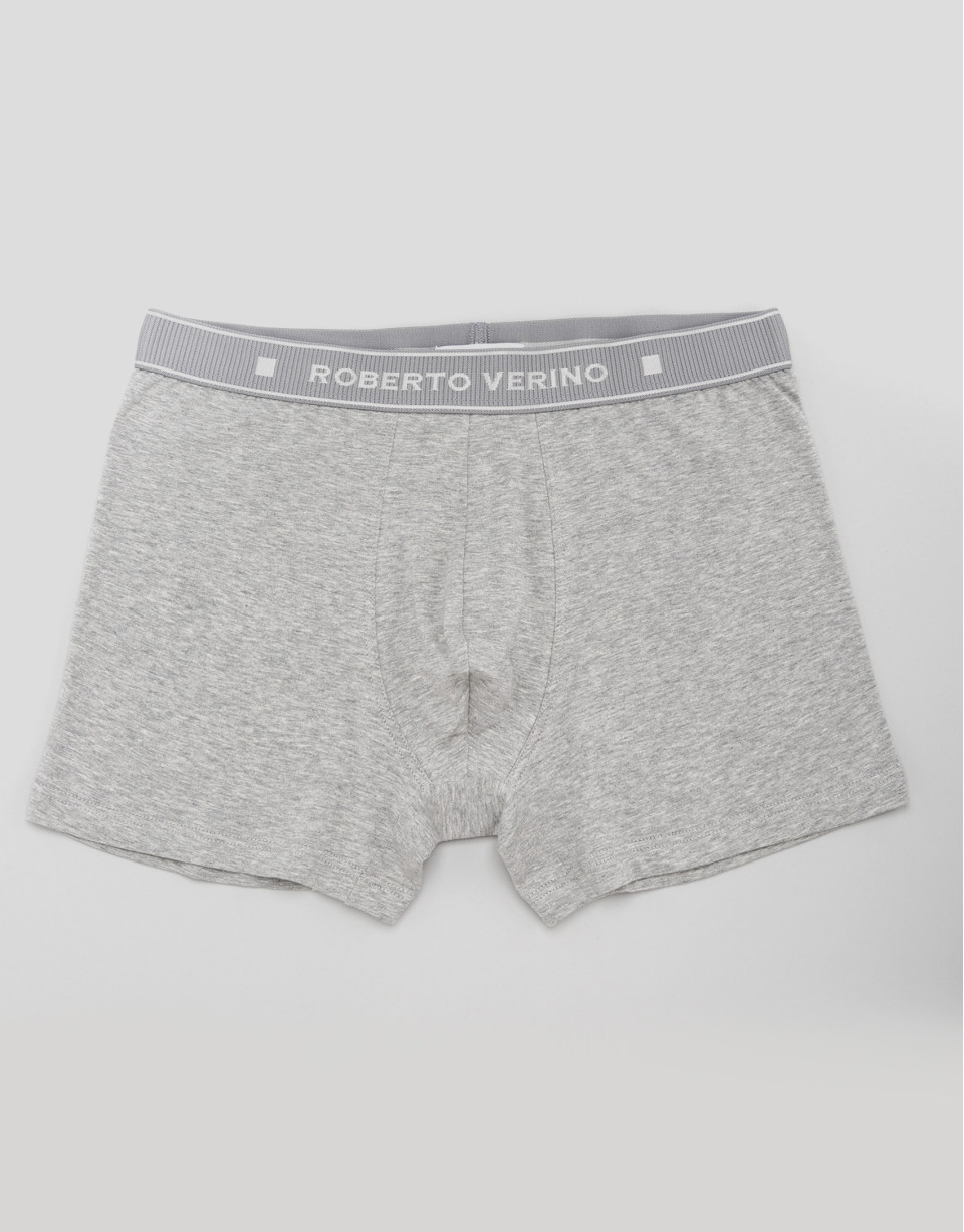 Gray knit boxer shorts