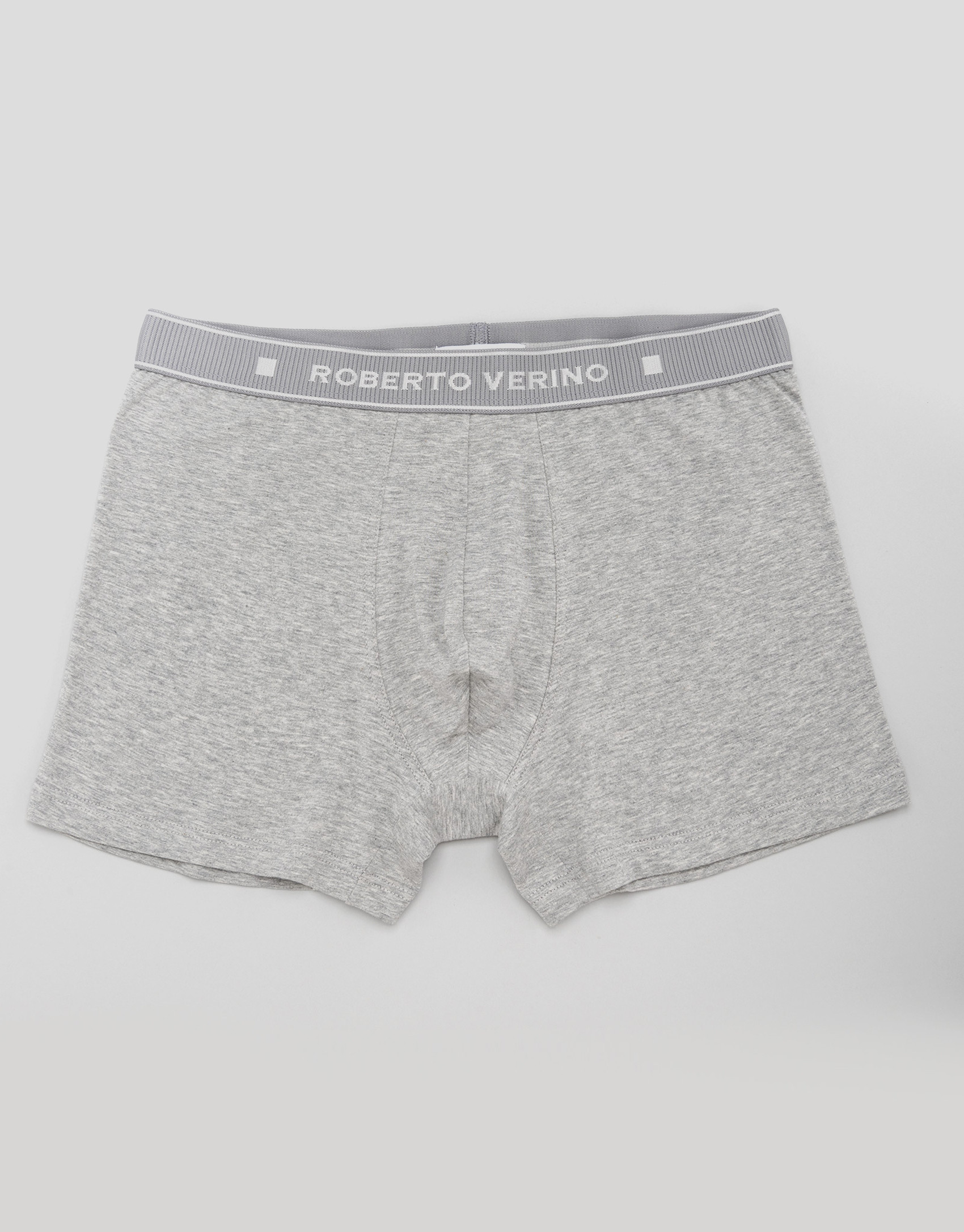 Gray knit boxer shorts