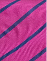 Corbata seda fucsia con rayas azul