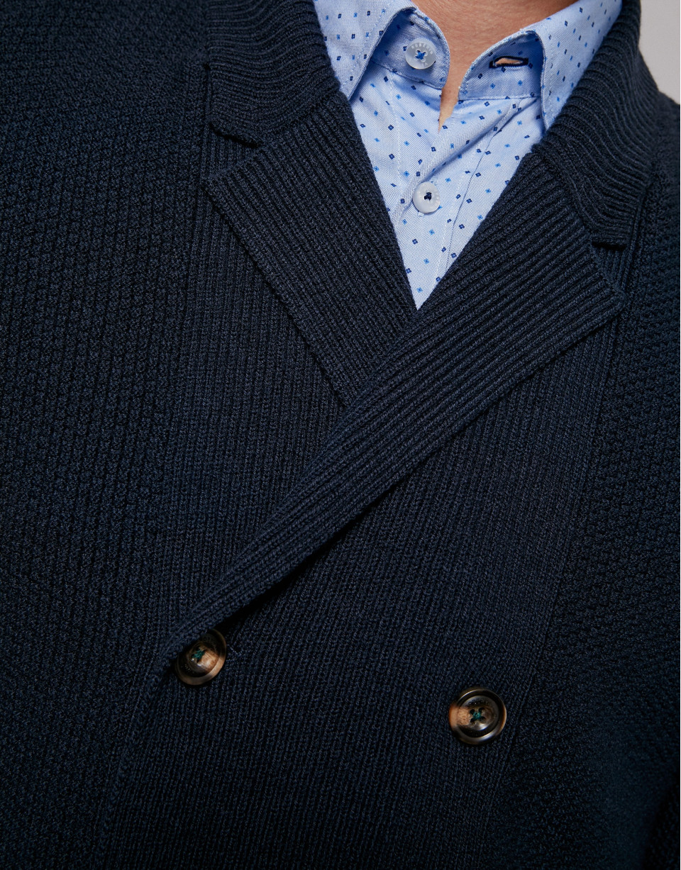 Navy blue double-breasted jacket