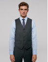 Grey wool fake plain dress vest