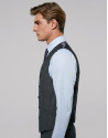 Grey wool fake plain dress vest