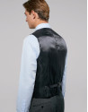 Grey wool fake plain dress vest