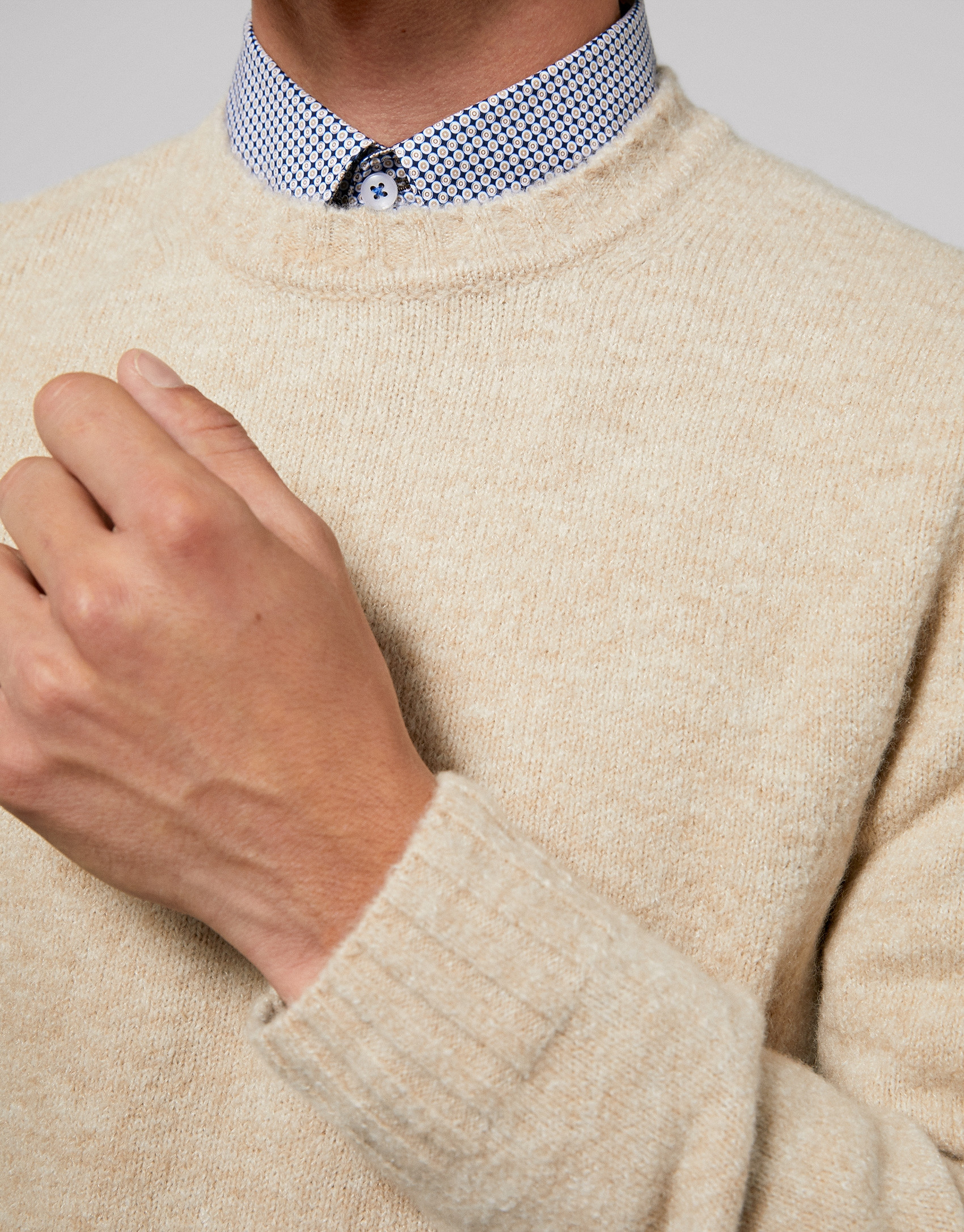 Jersey punto liso beige