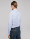 Blue necktie print sport shirt 