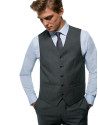 Grey wool fake plain dress vest