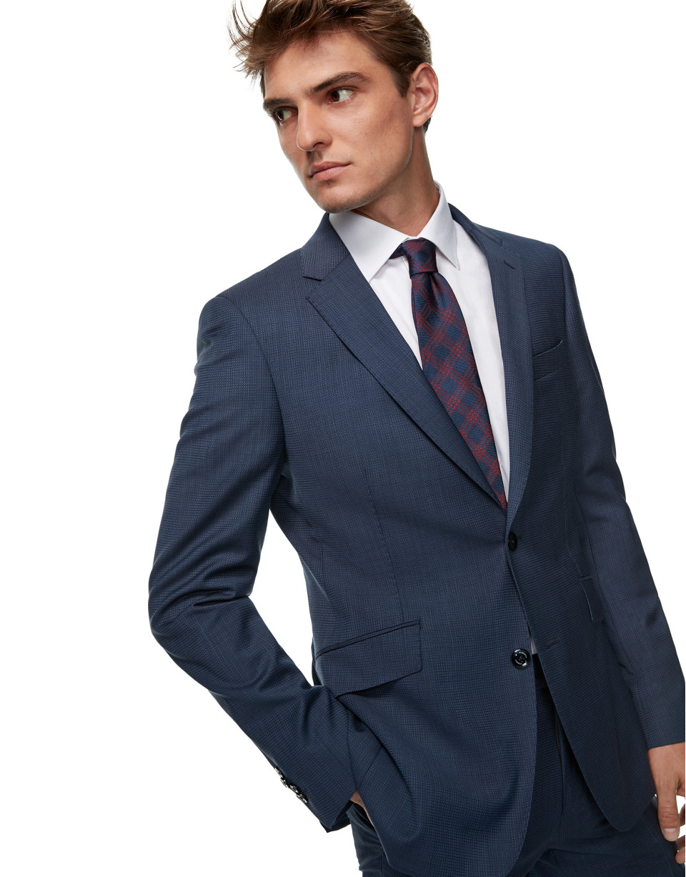 Blue regular half canvas suit