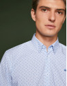 Blue necktie print sport shirt 