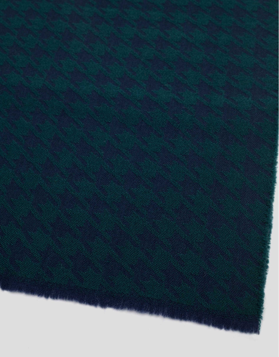 Blue and green houndstooth scarf