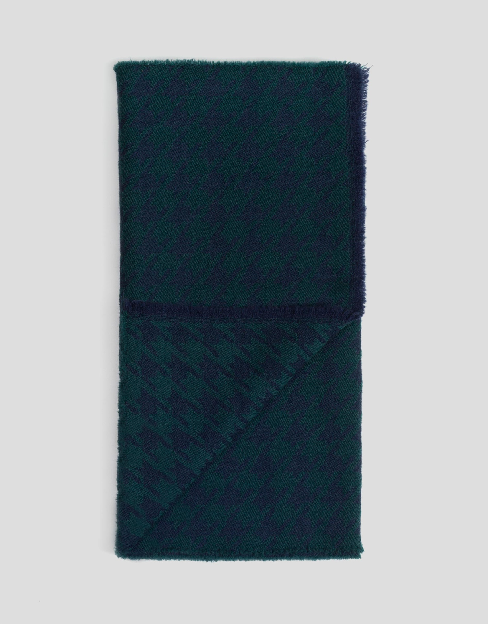 Blue and green houndstooth scarf