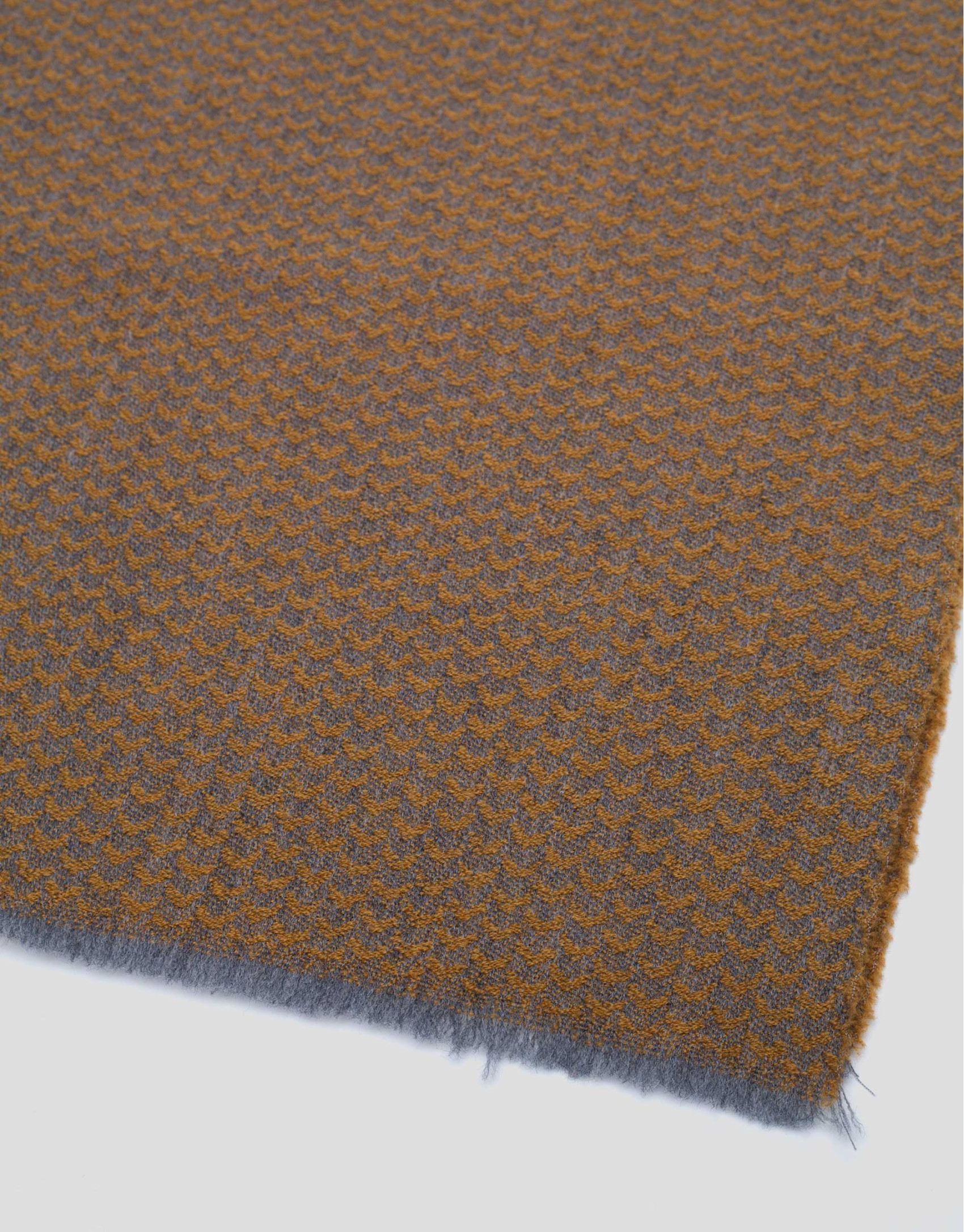 Gray and yellow wool scarf