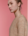 Jersey oversize cuello redondo avellana