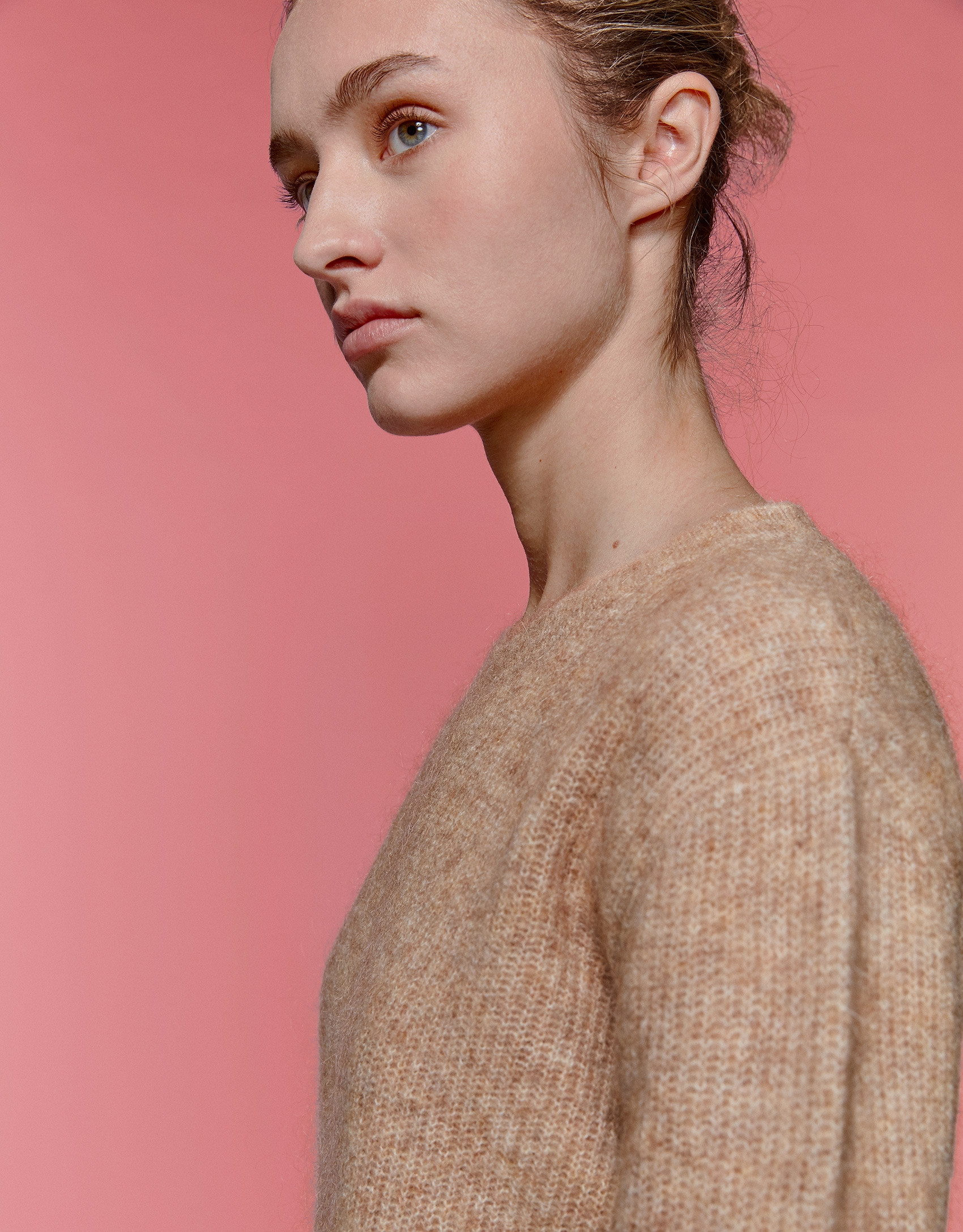 Jersey oversize cuello redondo avellana
