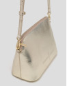 Shiny gold leather shoulder bag