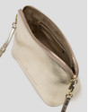 Shiny gold leather shoulder bag