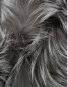 Natural colored fur tubular scarf with feathers