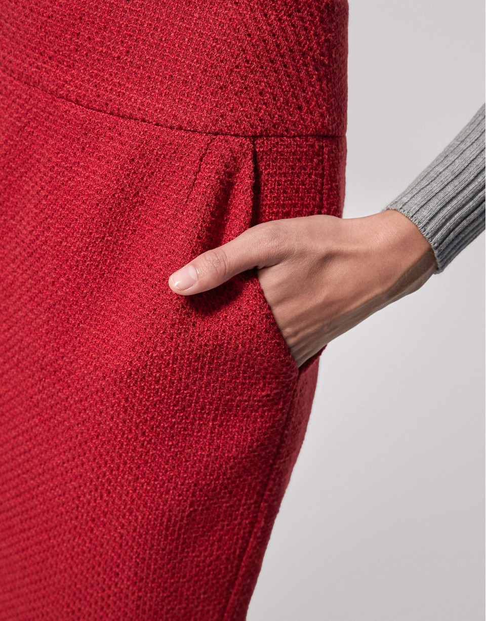 Falda midi roja