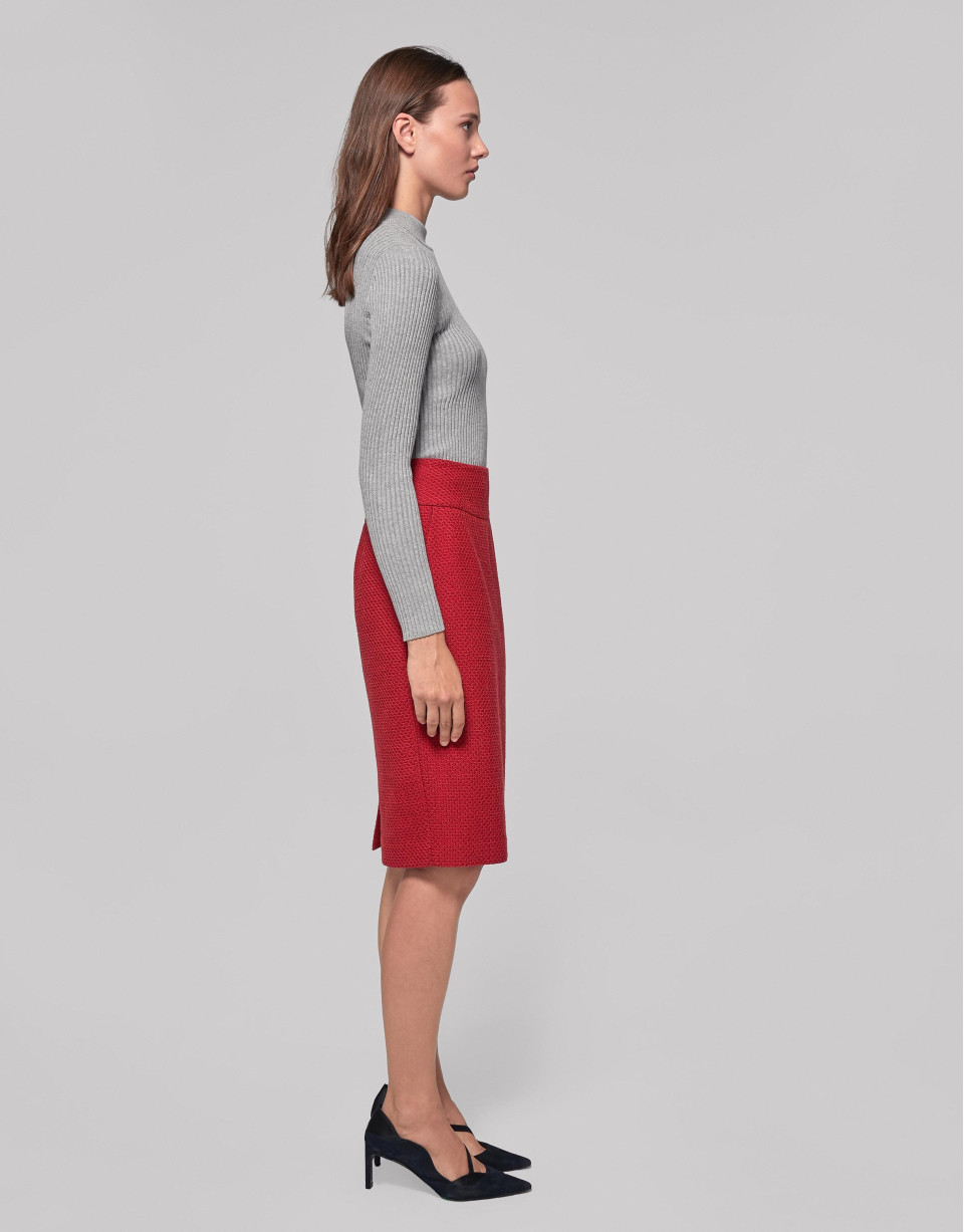 Falda midi roja