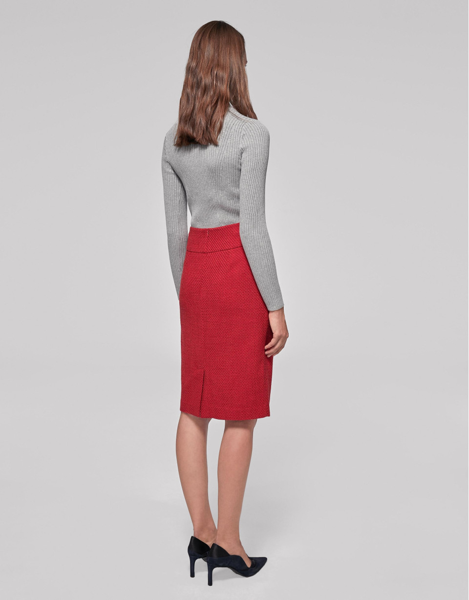Falda midi roja
