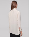 Ivory shirt with Mao collar and slit