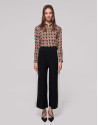 Black knit palazzo pants