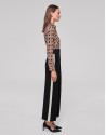 Black knit palazzo pants
